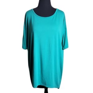 LuLaRoe Irma tunic XS teal high low drop shoulder scoop neck oversized casual